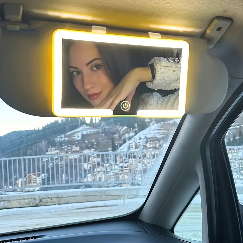 LED Detachable Car Makeup Mirror with Light  Convenient Passenger Side Interior Vanity Mirror for Quick TouchUps Compatible with Various Vehicles Car Mirror Hanging Accessory