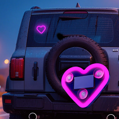 Solarpowered Heartshaped LED Car Light Available in Four Adorable Color Options Pink Ice Blue Red and Blue No Wiring Required It Serves as Both a Cute Little Decoration for Your Car and a Way to Add a Warm Ambiance to Your Home
