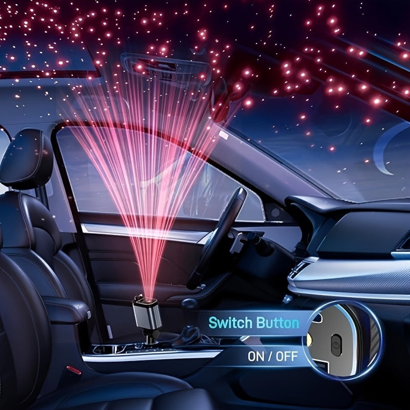 The Stunning Starry Sky Atmosphere Gadget Is a 4In1 Fast Car Charger with a 66W Dual Retractable Design Featuring a Starry Light It Includes 2 USB Ports Allowing for Quick Charging of Up to 4 Devices Simultaneously The Charging Plug Can Be Ad