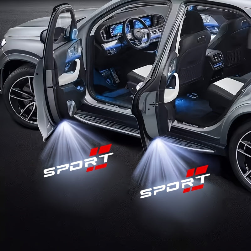 46pcs UltraBright LED Car Door Welcome Lights Sporty Stripes Design Car Welcome Lights  Sporty Stripes Design Car Coaster Car AccessoriesSporty Stripes Car DecorChristmas Car Decoration Suitable for All Vehicles NO BATTERY