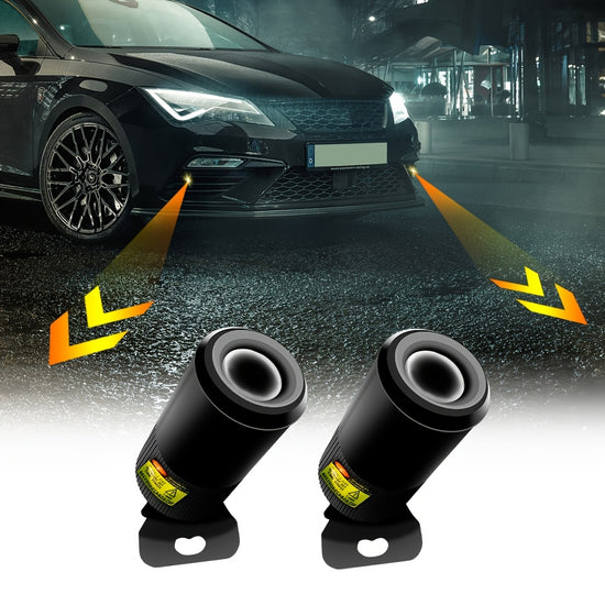 GCYS 2Pack Car Tail Neon Light Turn Signal Neon Light Modification LED Red Yellow Projector Light for Car Motorcycle IPX4 Waterproof Without Battery