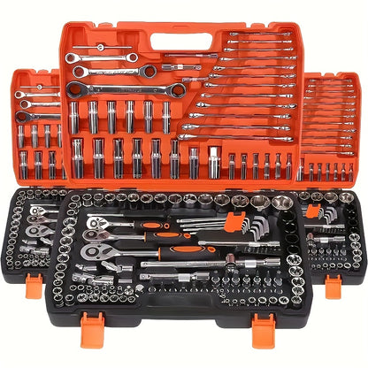 53150pcs HeavyDuty SAE Socket Wrench Set 12 14 38 Compatible for DIY Professional Mechanics Tool Kit  Fit for Trucks Motorcycles  Garage  Roadside Emergency Repair Tools