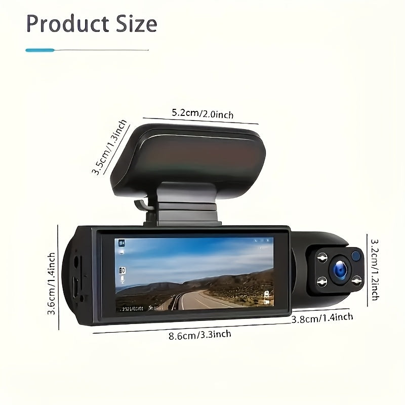 MARWILL DualChannel Front and InCar Dash Cam with 803cm IPS Screen 1080P Full HD Night Vision GSensor Loop Recording Parking Assist System Suitable for Cars Trucks SUVs  Dual Camera System Compatible with 32GB Memory Card