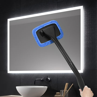 9pcs Windshield Cleaning Kit  Includes 8 Reusable Cloth Pads Car Interior Window Cleaning Stick Car Wiper Brush Cleans Dust And Stains Blue Without Battery